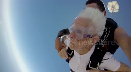 Grandmother, 84, goes skydiving for her birthday