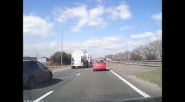 Dashcam car crash A1 West Yorkshire