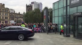 Duke and Duchess of Cambridge visit the National Football Museum in Manchester