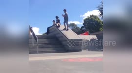 Newsflare Edit - Kickflip down 8 stairs on skateboard