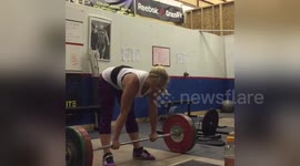 Newsflare Edit - Girl lifting 90kg clean and jerk