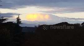 Setting sunlight on cloud bank Oxted