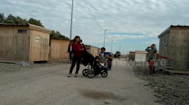 Children in Grand Synthe Migrant Refugee Camp in France