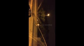 Pedestrians cross busy M25 motorway at Dartford
