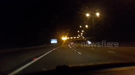 Motor way tour after road works diversion closed road