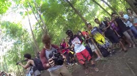Dramatic mountain biking crash
