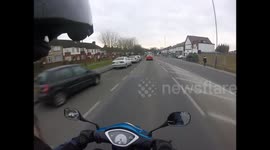 Chavs Throw Coke Can At Motorcycle Rider / Aiming for face