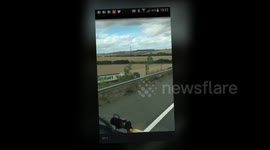 Eddie Stobart Lorry Leaves  M11 Motorway into field !