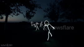 These LED stick figure zombie Halloween costumes actually kind of scare us