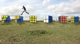 Rubik's Cube parkour / free running
