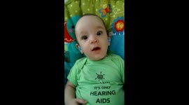Baby hears his mum's voice clearly for the first time