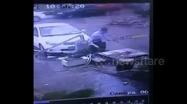 Typhoon Haima blows over security checkpoint in China