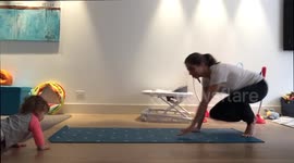Mum Dog Baby Do Yoga