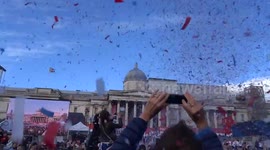 Confetti over Trafalgar Square at GB Heroes LDN celebrations