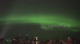 faint Aurora Borealis Northern Lights realtime video Iceland 22 october 2016