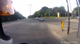 Motorcycle learner near miss on pedestrian portsmouth