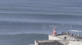 Nazare's first huge swell