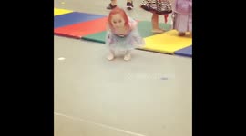 Mom peeking in on dance class