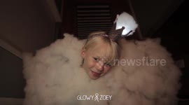 Father turns daughter into giant thunderstorm for Halloween