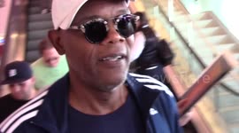 Samuel L Jackson arrives at LAX Airport in Los Angeles