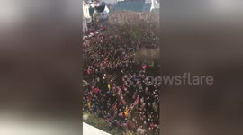 Thousands of women protest against the gender pay gap in Iceland