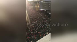 Thousands of women protest against the gender pay gap in Iceland