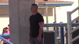 WWE Wrestler John Cena films a commercial for Crocs Shoes in Venice, Ca
