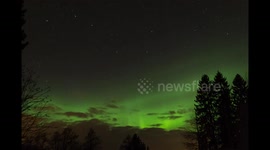 Beautiful northern light display in Finland
