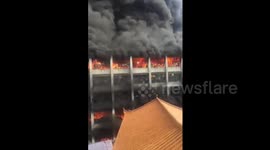 Six-storey building on fire in southern China