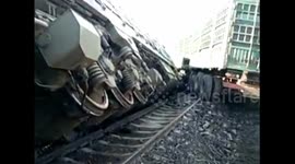 Train derails after crash with lorry