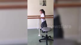 Girl who had leg amputated after suffering horrific burns walks for the first time