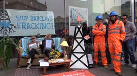 London protesters blockade Barclays Bank in anti-fracking demo