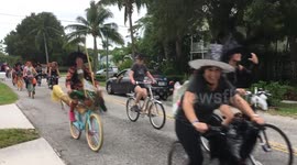 Witches Ride Through Delray Beach Florida for Halloween Fundraiser