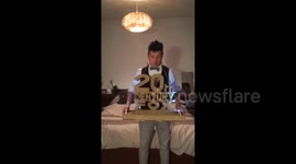 Newsflare Edit - Man dresses up as musical 20th Century Fox logo for Halloween