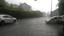 Torrential downpour in Ambleside, Cumbria