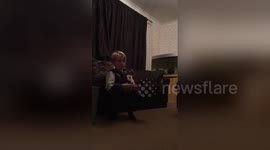 Newsflare Edit - my son watching micheal jackson thriller