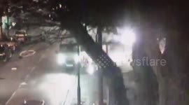 Fireworks shot at a police van after claims more than 200 bike riders 'rode amok'