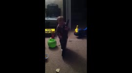 This little boy could be a rock star