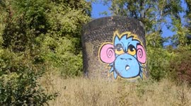 Colourful Monkey Graffiti - next to major road