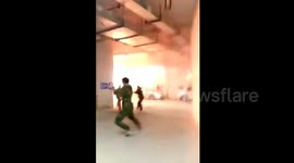 Powerful explosion as firefighters head into garage to investigate power cut