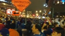 Chicago Cubs fans go wild outside Wrigley Field after World Series win