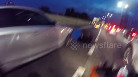 Lorry accident on the A406 (poorly strapped load)