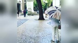 Newsflare Edit - Walking through the cobbled streets of Madeira watching pop up street band
