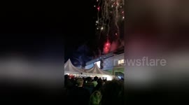 Newsflare Edit - Bristol fireworks launch towards crowd of people