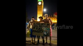 Avtivists go topless 24 hours protest against greed kills 'Dying 4 Heat'