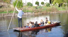 Amanda Holden and Tamzin Othwaite go punting in Cambridge.