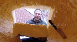 How to scare people using GIANT pumpkin