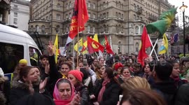 Pro-Kurdish protesters march in London against arrests in Turkey