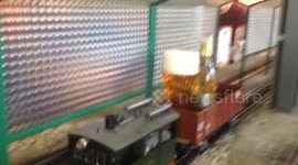 Who needs bar staff when you've got a 'beer train'?