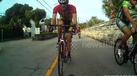 Lucky nobody was hurt in this cycling crash